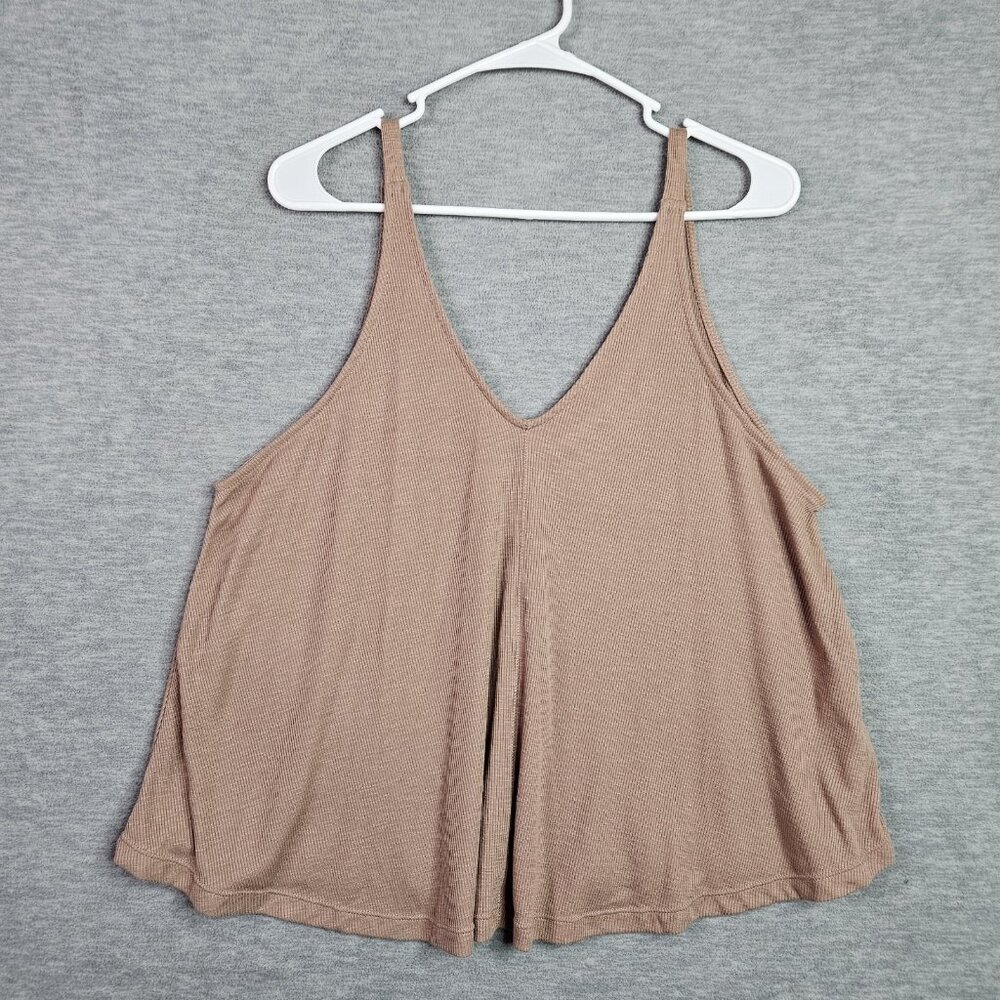 Free People Intimately Women’s Dark Tan Sleeveless Rubbed Tank Top Sz S